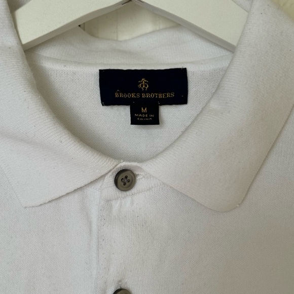 Brooks Brothers White Cotton Polo Shirt Size M - Picture 3 of 7